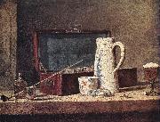 jean-Baptiste-Simeon Chardin Still-Life with Pipe an Jug oil painting on canvas